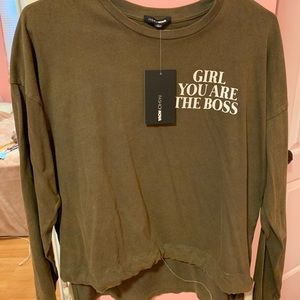 Fashion nova - crop top long sleeve blouse